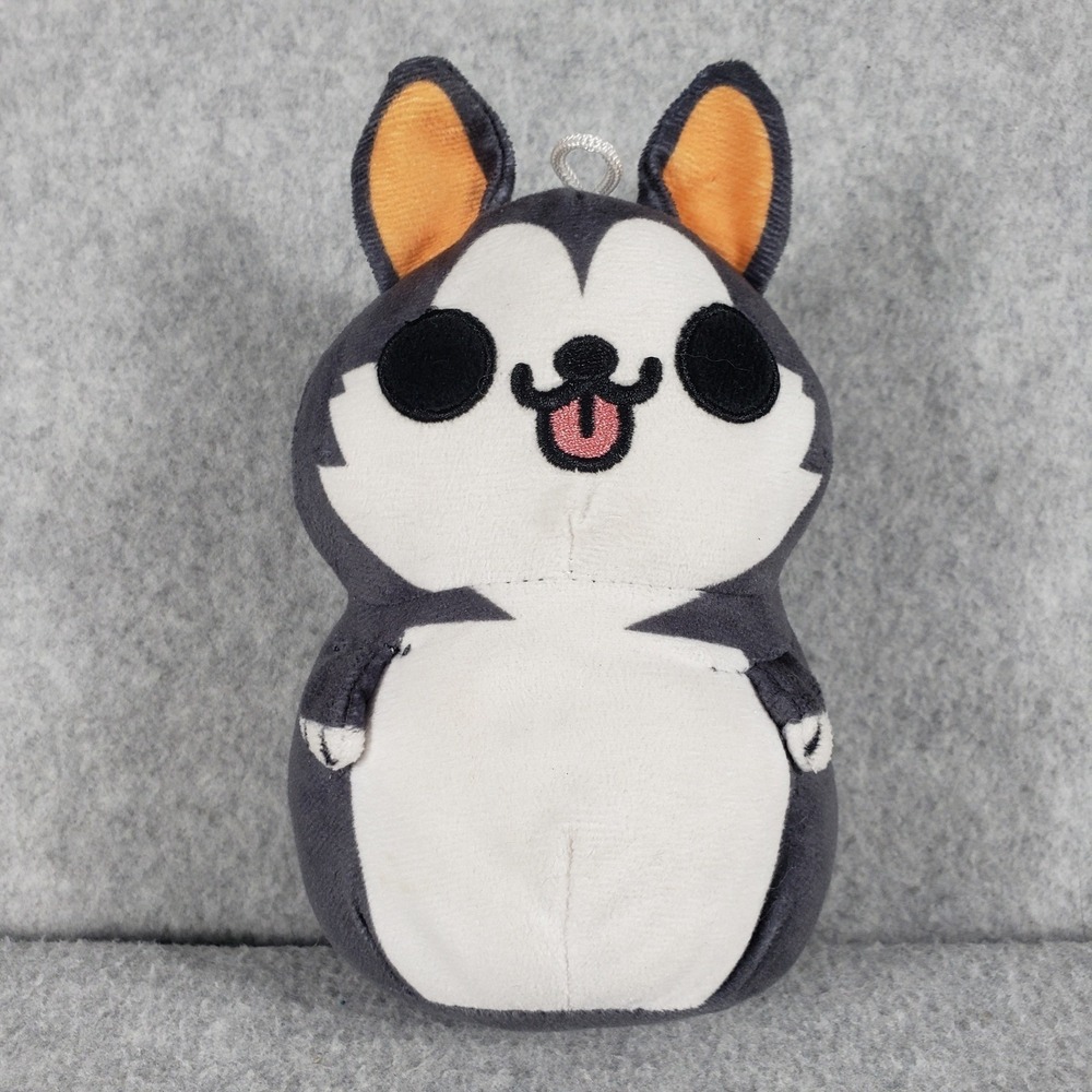 KleptoDogs‎ Gray White Husky Plush 8" Stuffed Animal HyperBeard Dog Toy